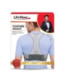Life Wear Posture Brace, Shoulder and Back Support Belt, Posture Corrector, Relieves Back Pain, Prevents Stooping, Breathable, Lightweight, and Adjustable, Compact Design, For Men and Women, Size (S)