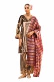 FIORRA Women Brown Ice Velvet Embroidered Kurta Set with Dupatta SET0261
