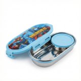 TRUEMATE SERVEWARE Kids Steel Lunch Box 2 Containers Stainless Steel School Lunch Box(800 ml)