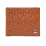Tommy Hilfiger Men’s Passcase Wallet Elgon – Tan | Embossed Leather | Global Coin Pocket | Stylish Purse for Men