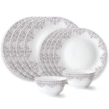 Larah by Borosil Lark Fluted Series Opalware Dinner Set | 12 Pieces for Family of 4 | Microwave & Dishwasher Safe | Bone-Ash Free | Crockery Set for Dining & Gifting | Plates & Bowls | White