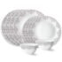 Larah By Borosil Herbs Opalware Leaf Dinner Set, 21-Pieces, White