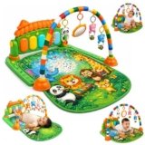 Lifelong Jungle Piano Playgym | Musical Mat with Lights, Hanging Toys & Mirror | Soft Tummy Time & Crawling Play Mat | Motor & Fine Skills Development | Kick & Play Piano Fitness Rack (0–24 Months)