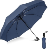 Kerok Portable Auto Travel Umbrella – Windproof for Rain, Strong for Wind, Auto Open/Close Button, Perfect Car Umbrella for Men & Women (BLUE)