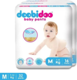 Doobidoo BabyPants Medium Size Rash Free Soft Diapers Anti-Leak Highly Absorbent 7-12Kg – M(32 Pieces)