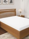 BIANCA Mattress Protector -1pc Medium (coolsheild) | Waterproof & Breathable Anti Bacterial | Size Mattress Protector with Fitted Pattern and Elastic Edges. Plain-White