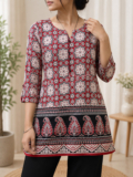aarvio woeld Women Geometric Print, Paisley, Printed A-line Kurta(Multicolor)
