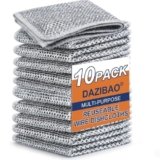 DAZIBAO® Non-Scratch Dish Wash Cloth (Pack of 10), Steel Wire Dishwashing Rags for Wet and Dry Stainless Steel Scrubber Non-Scratch Wire Dishcloth for Washing Dishes Sinks Counter (10)
