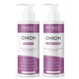 PORES Be Pure Onion Shampoo and Conditioner Combo for Hair Growth & Hair Thickness | Sulfate & Paraben Free | Anti-Dandruff, Hair Fall Control, Deep Nourishment for Dry & Damaged Hair | Unisex Formula ( 250 ml X 2 )