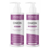 PORES Be Pure Onion Shampoo and Conditioner Combo for Hair Growth & Hair Thickness | Sulfate & Paraben Free | Anti-Dandruff, Hair Fall Control, Deep Nourishment for Dry & Damaged Hair | Unisex Formula ( 250 ml X 2 )