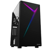 GAMDIAS Argus E4 Mid Tower PC Cabinet with RGB Light Strips at Front and Panoramic Tempered Glass Panel