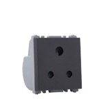 Wipro Northwest Nowa 6A 3 – Pin Socket With Euro Pin, Silver Grey (pack of 10)