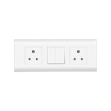 Wipro Northwest (Nowa) Switch Combo of 6M Plate + 1M 6A Switch x2 + 6A 3Pin Socket x2, White (Kit 12)