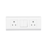 Wipro Northwest (Nowa) Switch Combo of 6M Plate + 1M 6A Switch x2 + 6A 3Pin Socket x2, White (Kit 12)
