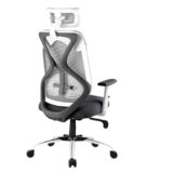 FABASIAN Ergonomic Mesh Office Chair with Adjustable Headrest, Breathable Back, Height Adjustable Seat, Armrests & 360° Swivel for Home & Office(Grey & White)