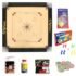 KOXTONS – Carrom Board 36 INCH Full Size with 3″ Border & 8 mm Ply (Premium) with STRICKER & Accessories and Vista 11 INCH Chess Conquer Gift Set