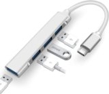 Sounce 4 in 1 Portable USB C Hub (Type-C to 4 USB-A Ports) with Aluminum Shell, USB Port Hub 3.0 Compatible for PC, Tablet, and Smartphone – White