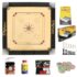KOXTONS – Carrom Board 36 INCH Full Size with 3″ Border & (Super) with STRICKER & Accessories and Vista 11 INCH Ludo Snakes and Ladder