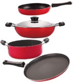 Nirlon Dishwsher Safe Non Stick Gift Cookware Set of 4 Pieces (FT13_FP11_DKD(J)_CS24)