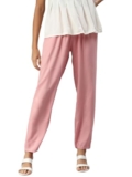 Cadila Women’s Cotton Drawstring Rayon Pants with Single Right Side Pocket, Liva Certified Pants M-L Dusty-Pink