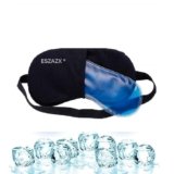 ESZAZX Satin Sleep Eye Mask with Cooling Gel for Men & Women, Black