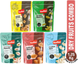 YUM YUM Dry fruits combo pack of 5 Healthy Badam, Kaju, Pista, Kishmish, Akhrot 1.25 KG- Almonds, Cashews, Pistachios, Raisins, Walnuts(5 x 250 g)