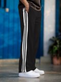 FOXTER Striped Men Black Track Pants