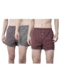 Dollar Pack of 3 Cotton Checkered Men Boxer Multicolour
