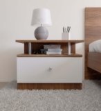 NEUDOT Pico BST | Engineered Wood | Bedside End Table with 1 Drawer Storage | Night Stand for Bedroom Living Room Home | Premium Craftmanship | Leon Teak Finish | DIY(Do-It-Yourself)