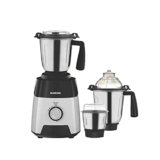 Borosil Silverline Mixer Grinder, for Wet/Dry Mixing & Grinding, 750 Watts, 3 Stainless Steel Jars (400 ml Chutney Jar, 1.5 L Blending Jar, 1.2 L Dry/Wet Grinding Jar), Mixie for Kitchen