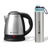 Wonderchef Acura Stainless-steel Kettle 1.5L + Sippy Stainless-steel Bottle,Rapid Water Boiling in 4 Mins,Auto Shut-off,Gift Combo for Diwali and Festivals, Housewarming|1-Year Warranty,1350 Watts