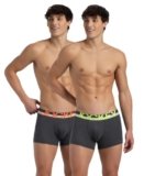 Jockey FP03 Men’s Super Combed Cotton Rib Solid Trunk with Ultrasoft Waistband (Pack of 2) _Charcoal Melange_S