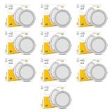 wipro Garnet 6W Round LED Wave Panel | Neutral White Light (4000k) | Ultra-Slim Design | Recessed Down Light for False Ceiling | Cutout – 100mm | Pack of 10