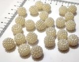 GoSetGet! 100 PCS | 14MM Big Size | Creamy White Color Dotted Pearl/Fruit Ball Beads/Moti Angura Beads for Jewelry Making, Arts & Crafts & Decoratives (14mm-CreamyWhite)