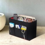 PrettyKrafts Multi-Utility Felt Desk Organizer – Foldable Magazine & File Holder, 4-Compartment Stationery Sorter for Home & Office (Black)