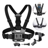 Careflection G0Pro Chest Mount Harness for Mobile & Action Camera, Adjustable 360° Chest Strap Vest for Sports, Bike, Moto Vlogging, Compatible with G0Pro, Insta360 & Smartphones (Black)