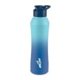 MILTON Comet 1000 ISI Certified Stainless Steel Water Bottle I Leak Proof I Rust proof I Single Walled I Ideal for Office, School, Home, Gym, 1000 ml, Light Blue & Dark Blue