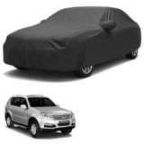Sulfar 100% Water Resistant Car Body Cover Compatible with Mirror for SsangYong Rexton (Triple Stitched, Full Bottom Elastic, Dark Grey)