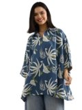 Libas Printed Cotton A-Line Kurti- 29882HM Blue