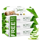 Novel Baby Wet Wipes 80 Wipes x Pack of 3 (240 Wipes) | Aloe Vera, Chamomile, Vitamin E Enriched | pH Balanced, Alcohol, Hypoallergenic & Paraben-Free | Soft Gentle Baby Wipes with Lid