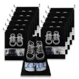 BTfash Shoe Bag for Travel & Storage|Water-Resistant Shoe Organizer for Men & Women|Foldable Shoe Cover for Luggage & Closet |Travel Accessories for Footwear Protection (Black, Pack of – 12)