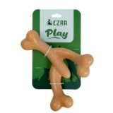 EZRA Play Lobster Bone Dog Chew Toy | Durable Non-Toxic Rubber Chew Bone | Interactive Toy for Dental Health, Teething & Active Chewers