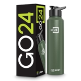 Go24 pexpo Stainless Steel Water Bottle Chromo Military Green 950ml