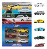 Hot Wheels 1:64 Scale Die-Cast Toy Cars, Set of 6 Euro Style Collectible Vehicles with Elevated Deco, for Play or Display (Styles May Vary)