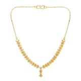 Elegant Gold Leaf Pattern Necklace with Pendant