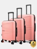 NASHER MILES Mumbai Hard-Sided Polypropylene Shell 55, 65 & 75cm Trolley Bags for Travel Cabin & Check-in Set 8 Wheels – 28 inch