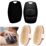 4pcs Body Scrubber Set, Silicone Body Scrubber for Bathing, Scrubber for Body, Dry Brushing Body Brush, Silicone Loofah for Bathing, Back Scrubber for Men & Women Exfoliating