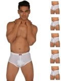 VIP Gold Men Solid White Pure Cotton Briefs (Pack of 6, 80 CM)