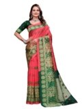 Kanooda Prints Art Silk Saree for Women with unstitched Blouse Piece | Festive & Wedding Occasion Saree