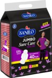 SANILO Jumbo Sure Care Maxi Dry Trifold 100% Leak Free, Anti-Rash 320mm XXL Size Sanitary Pad(Pack of 40)